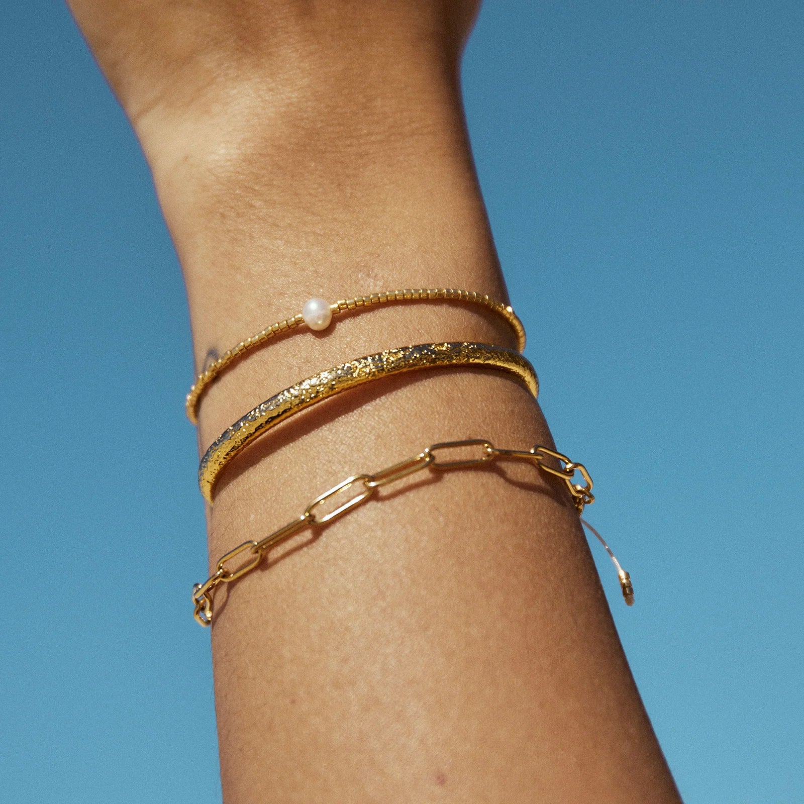River Pearl & Gold Bracelet