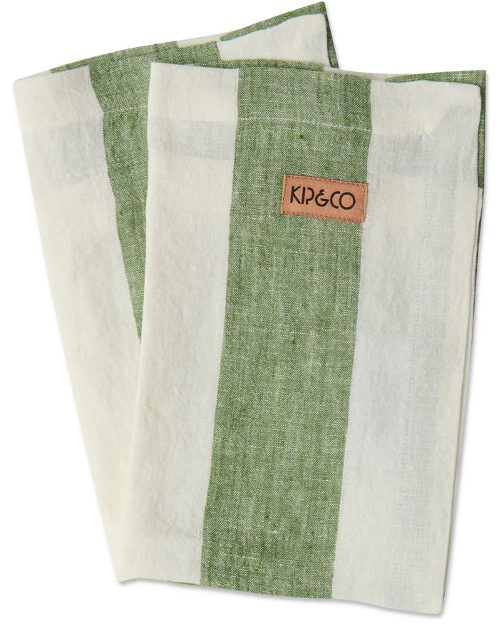 Moss Stripe 4P Napkin Set One Size