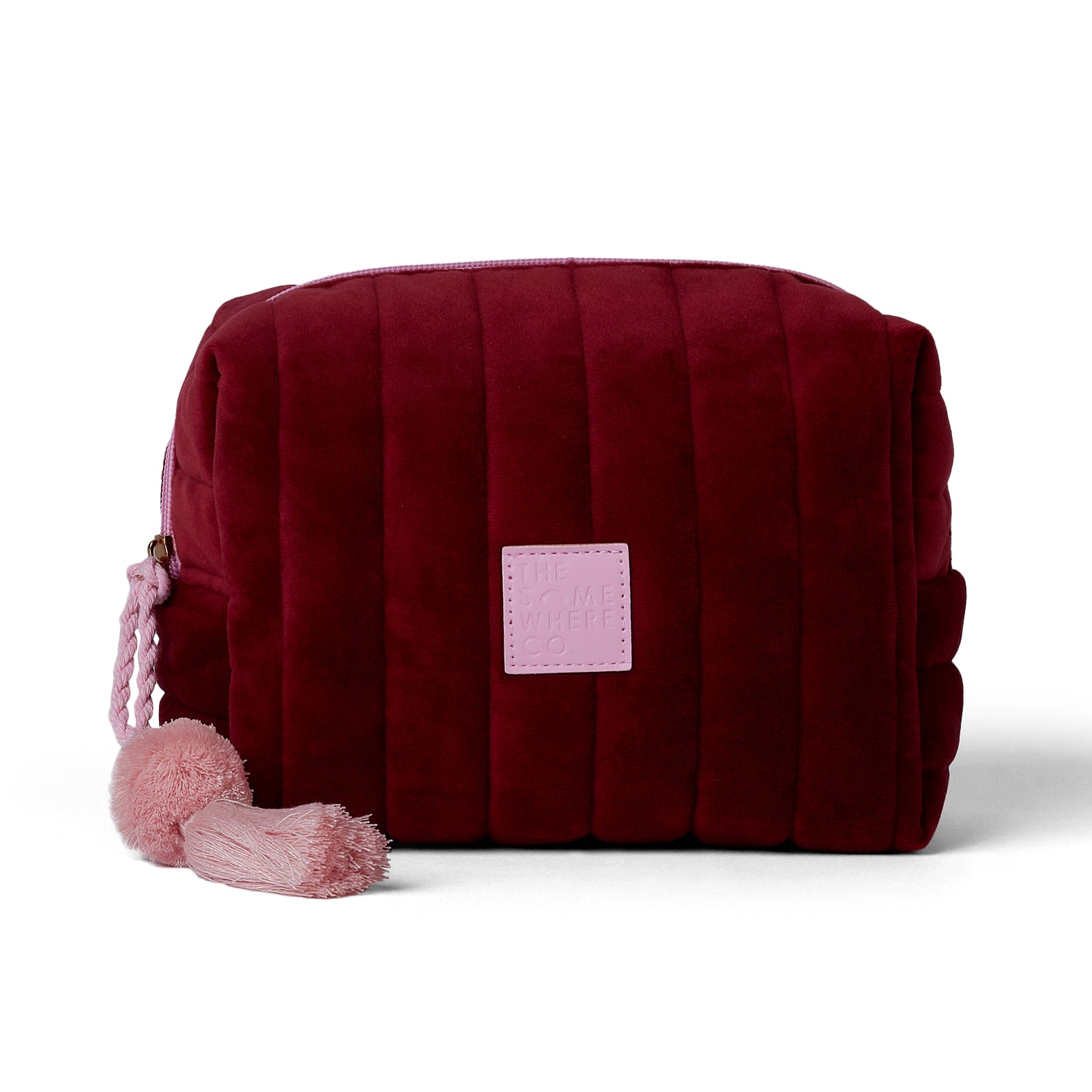Burgundy Velvet Cosmetic Case