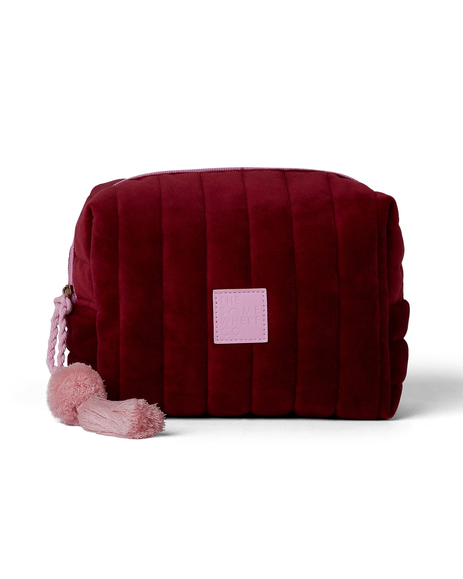Burgundy Velvet Cosmetic Case