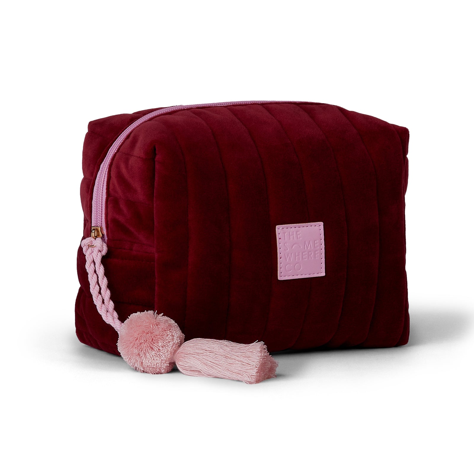 Burgundy Velvet Cosmetic Case