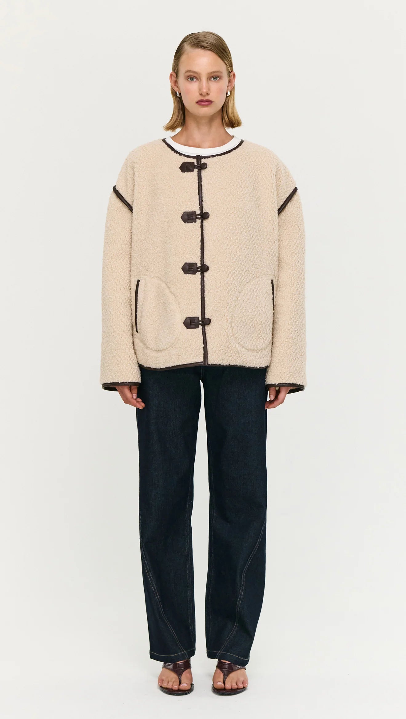 Pascal Teddy Duffle Coat - Beige & Choc
