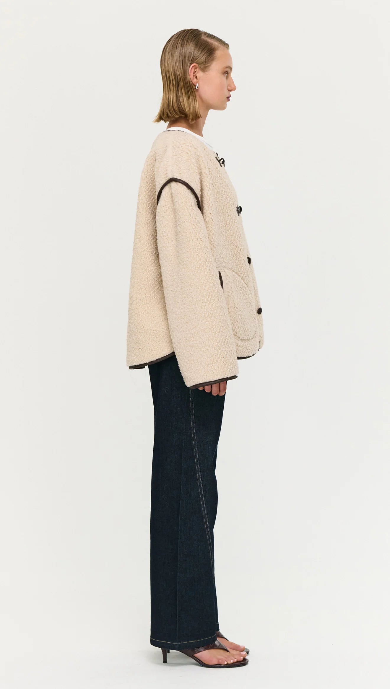 Pascal Teddy Duffle Coat - Beige & Choc