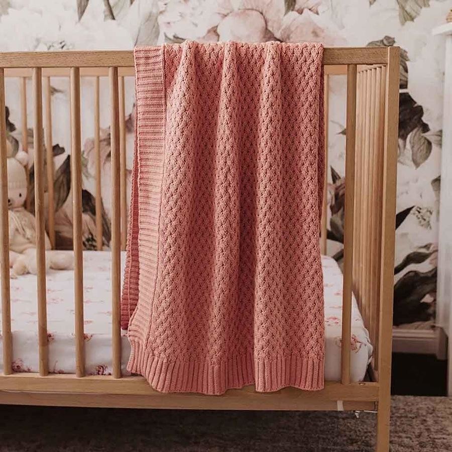 Rosa Diamond Knit Baby Blanket