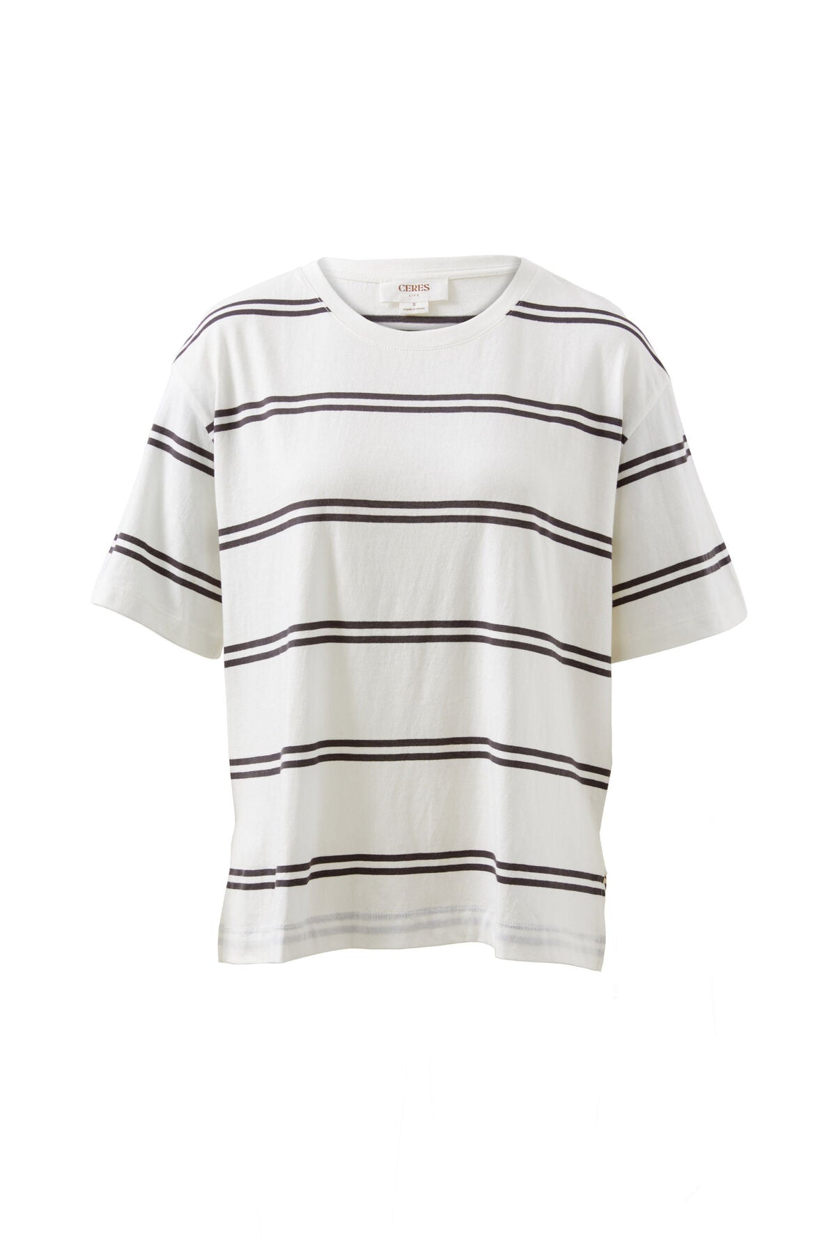 Stevie Slouchy Split Hem Tee - Vanilla