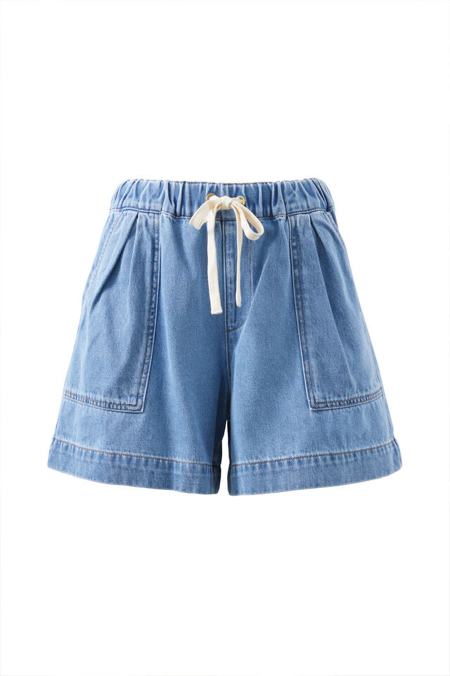 Darcy Relaxed Everyday Short - Mid Blue Wash