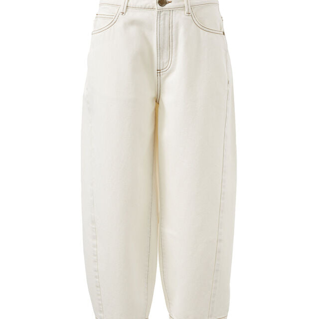 Maggie Tapered Barrel Jean - Fresh Ecru