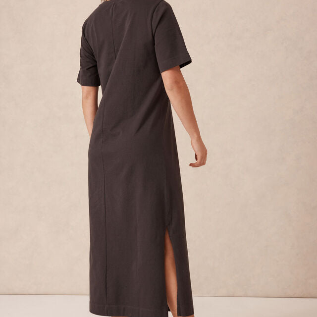 Allora Tie Midi Tee Dress - Phantom