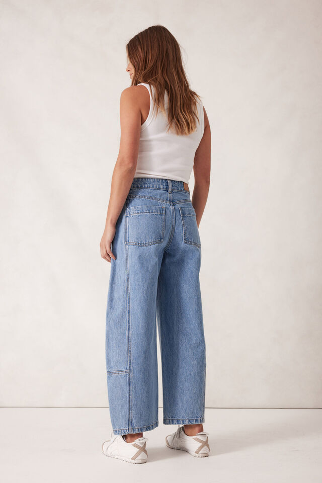 Darted Barrel Jeans - Vintage Blue
