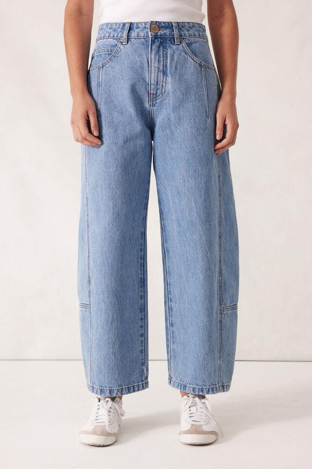 Darted Barrel Jeans - Vintage Blue