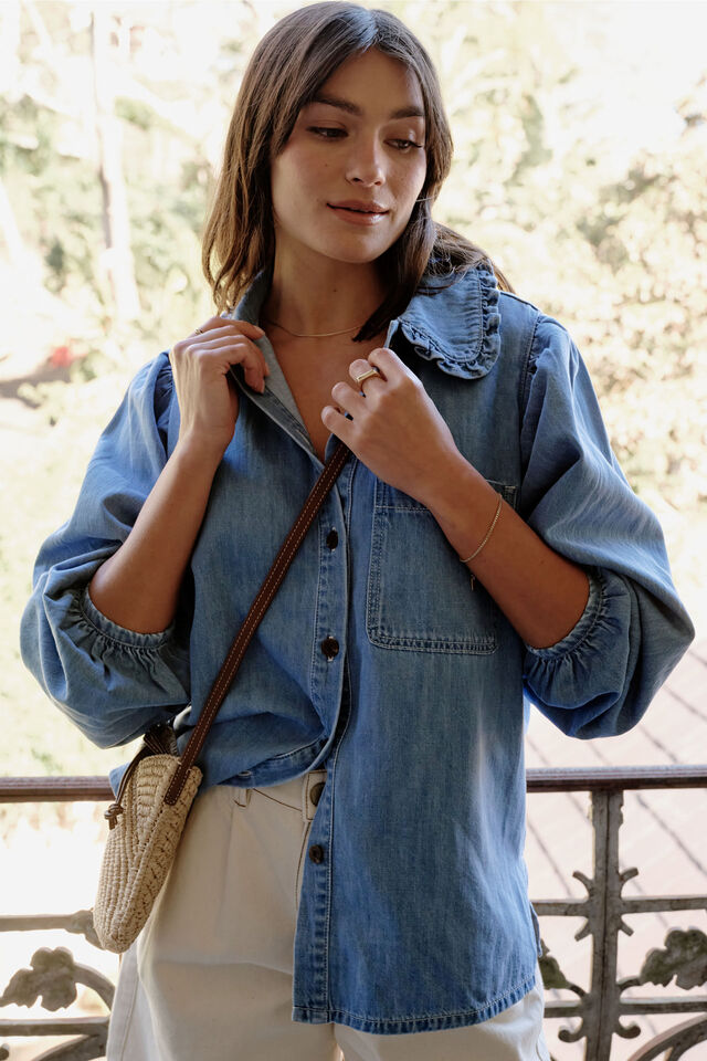 Savannah Denim Shirt - Vintage Blue