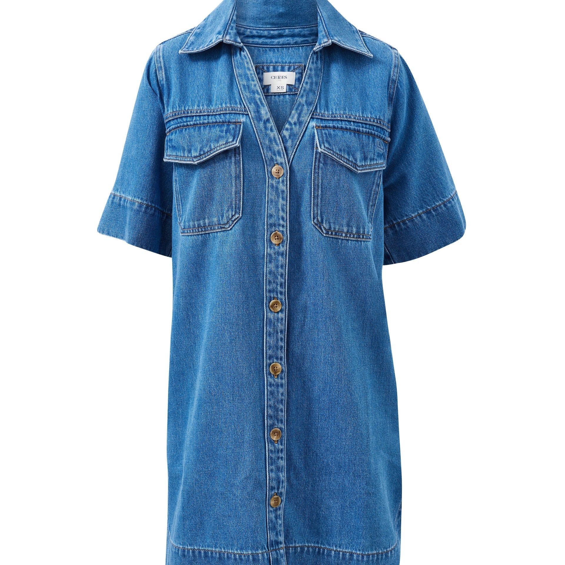 Bonnie Relaxed Shirt Dress - Fresh Indigo