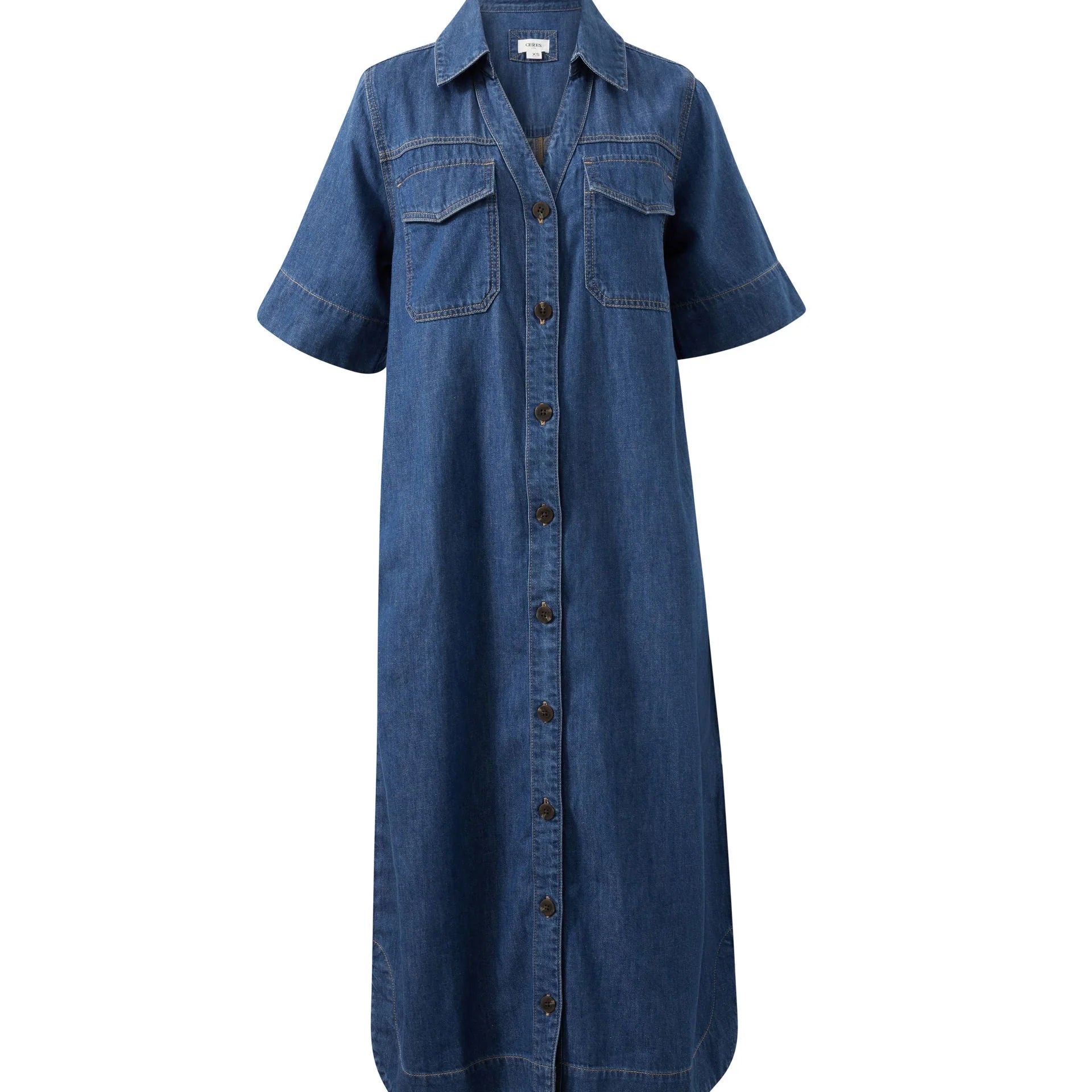 Sloane Short Sleeve Midi Dress - True Indigo