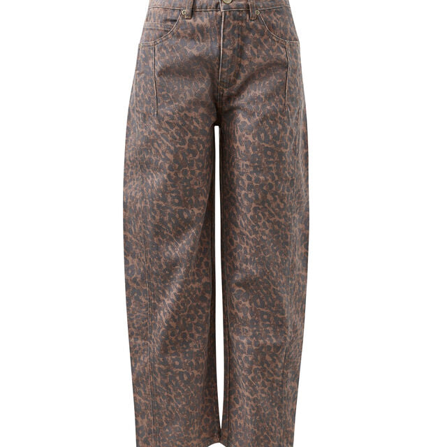 Harper Barrel Jean - Leopard