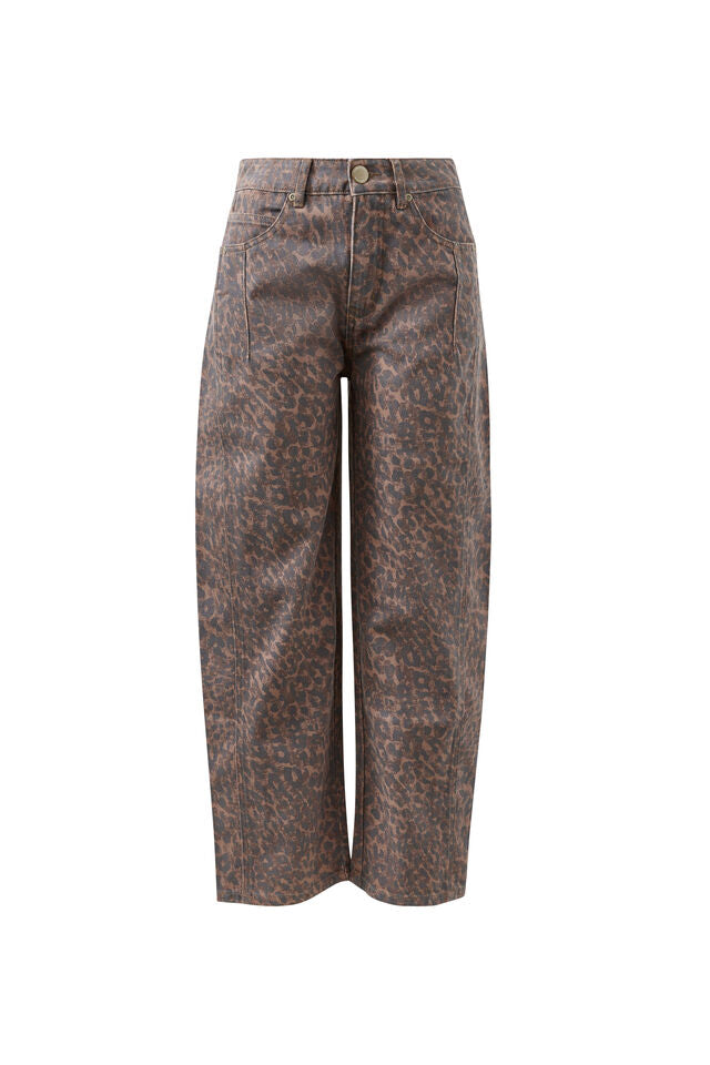 Harper Barrel Jean - Leopard