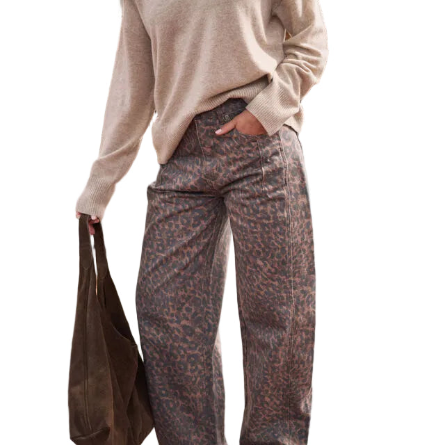 Harper Barrel Jean - Leopard