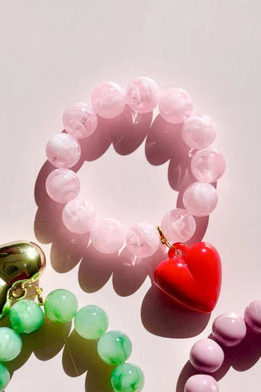Bubble & Heart Bracelet - Pink