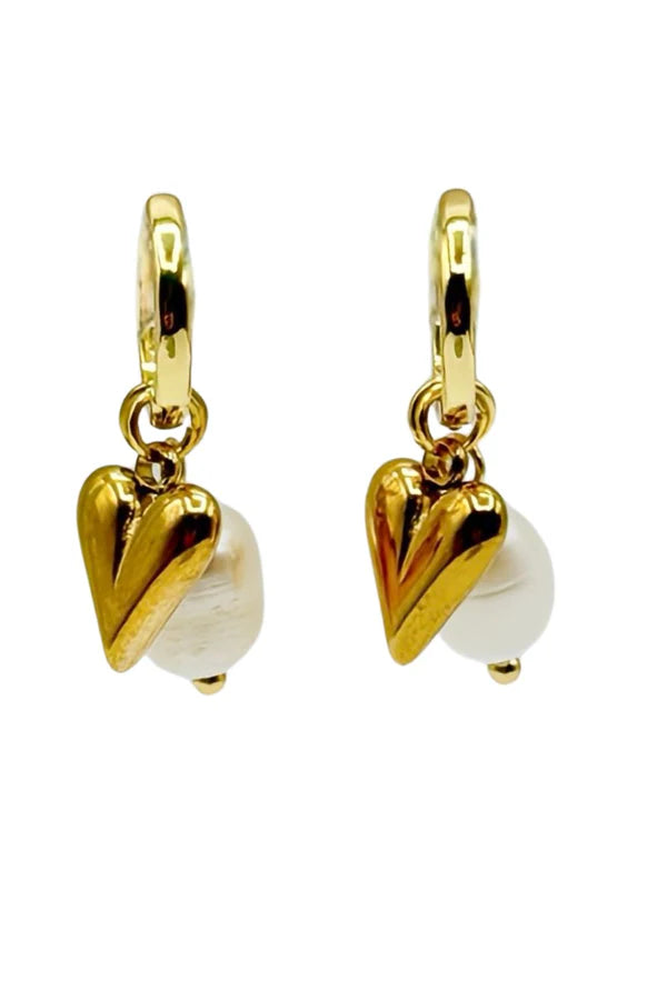 Heart Charm Hoops