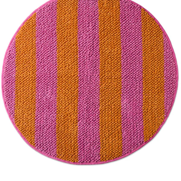 Fun Times Round Stripe Bath Mat