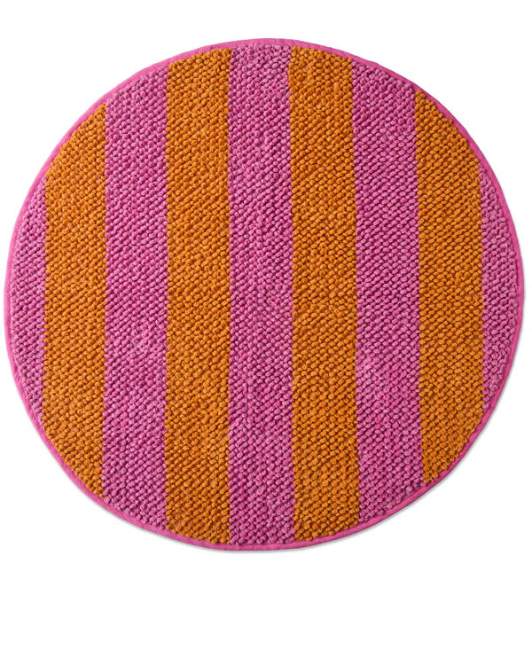 Fun Times Round Stripe Bath Mat