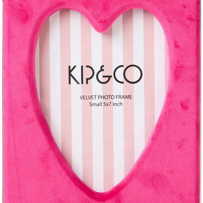 Desert Pink Heart Velvet Photo Frame 6" x 8"