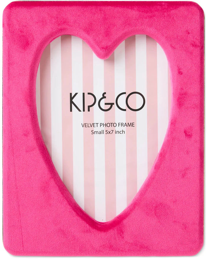 Desert Pink Heart Velvet Photo Frame 6" x 8"