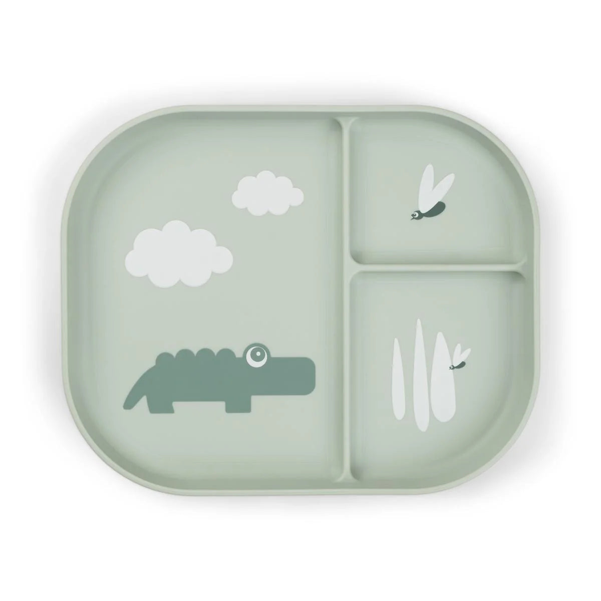 Foodie Compartment Plate - Croco Green