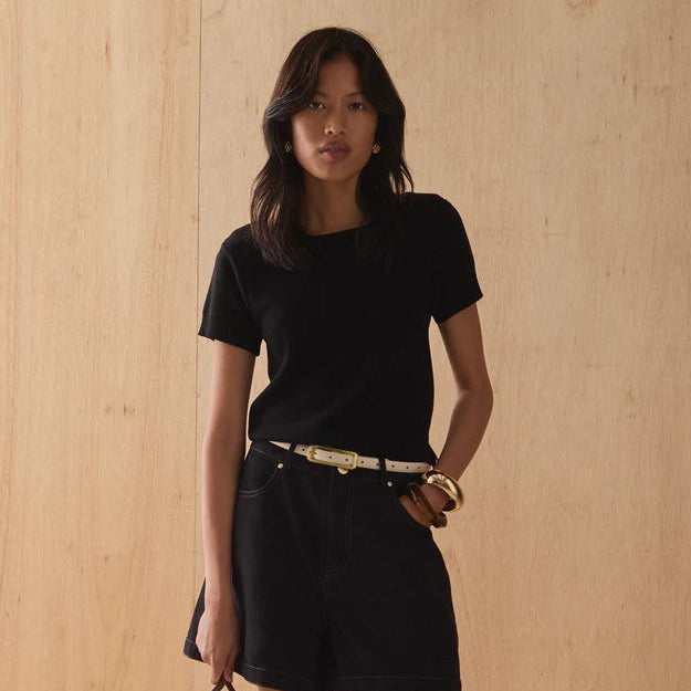 Emi Knit Tee - Noir