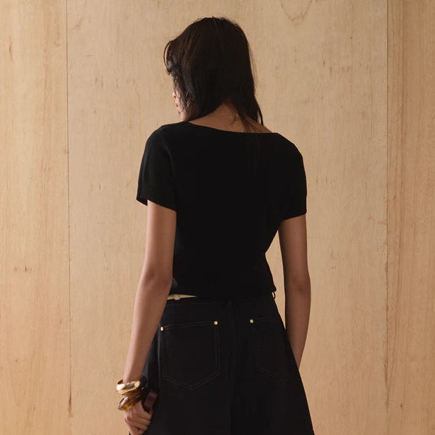 Emi Knit Tee - Noir