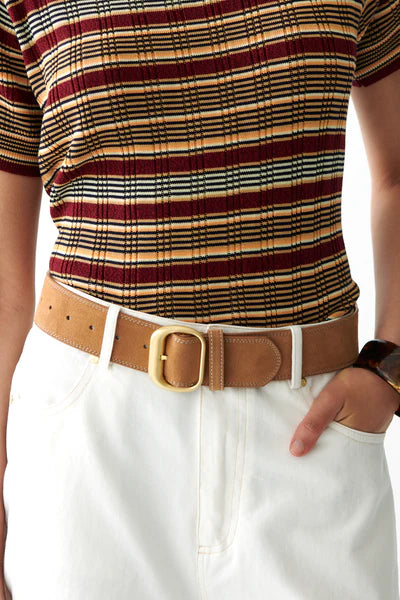 Caen Knit Top - Bordeaux Stripes