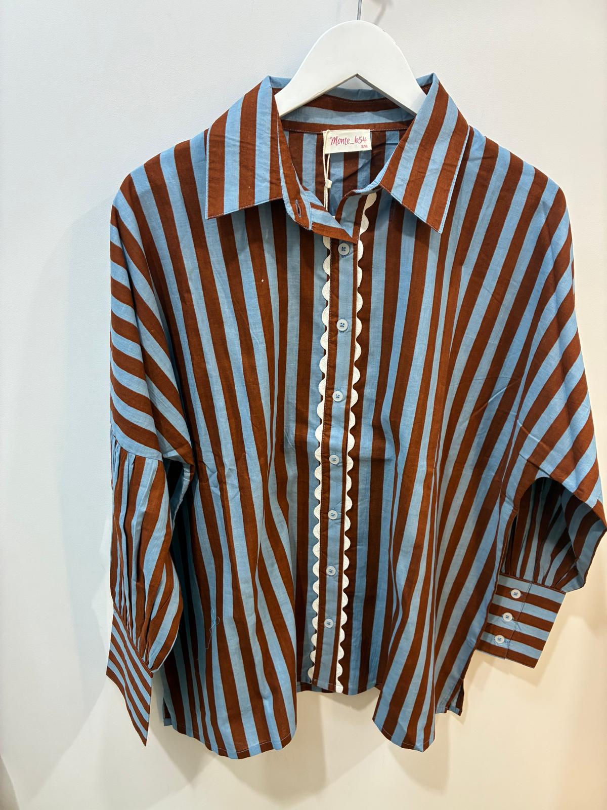 Brown & Blue Stripe Shirt