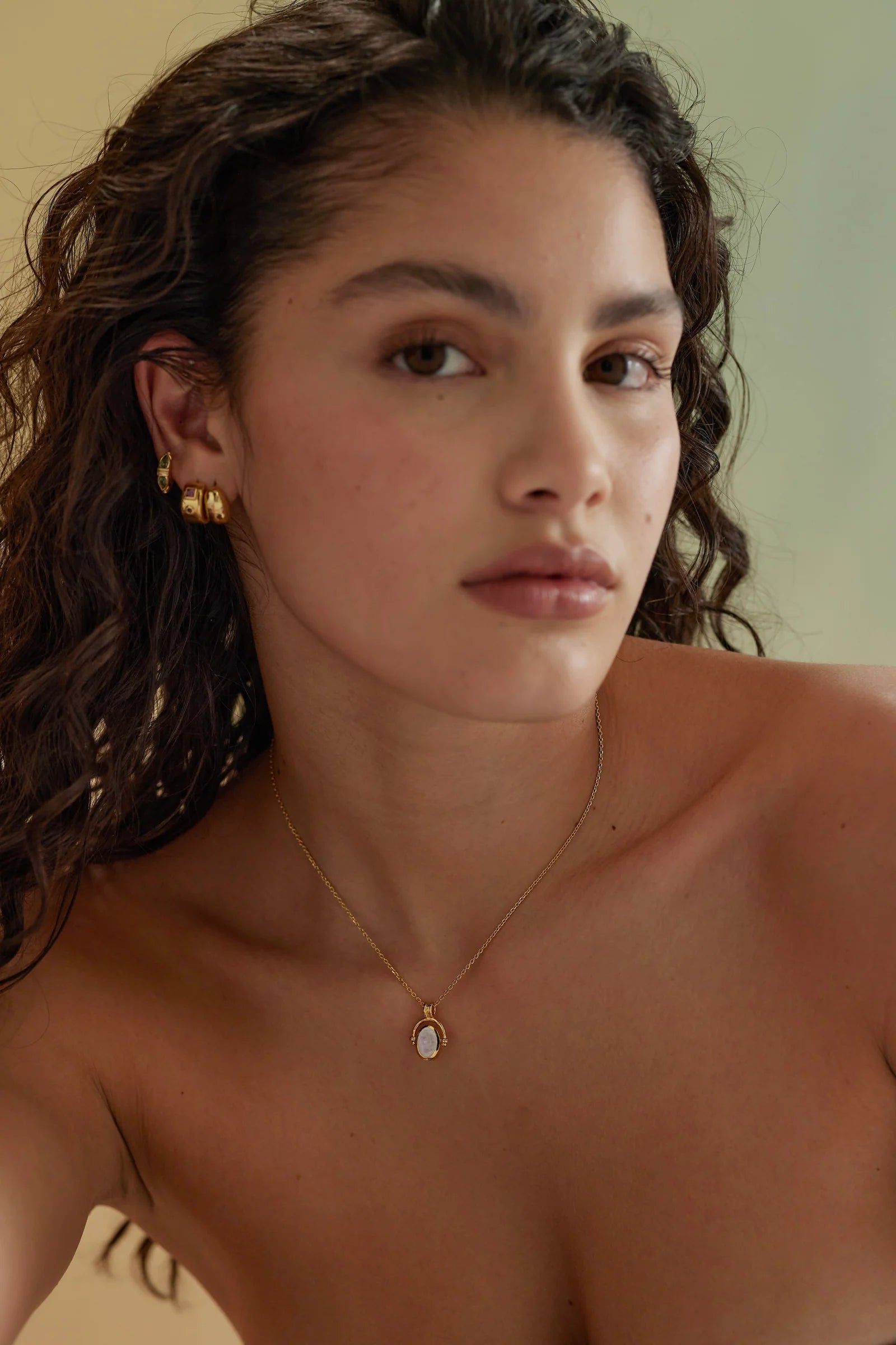 Mira Moonstone Gold Necklace
