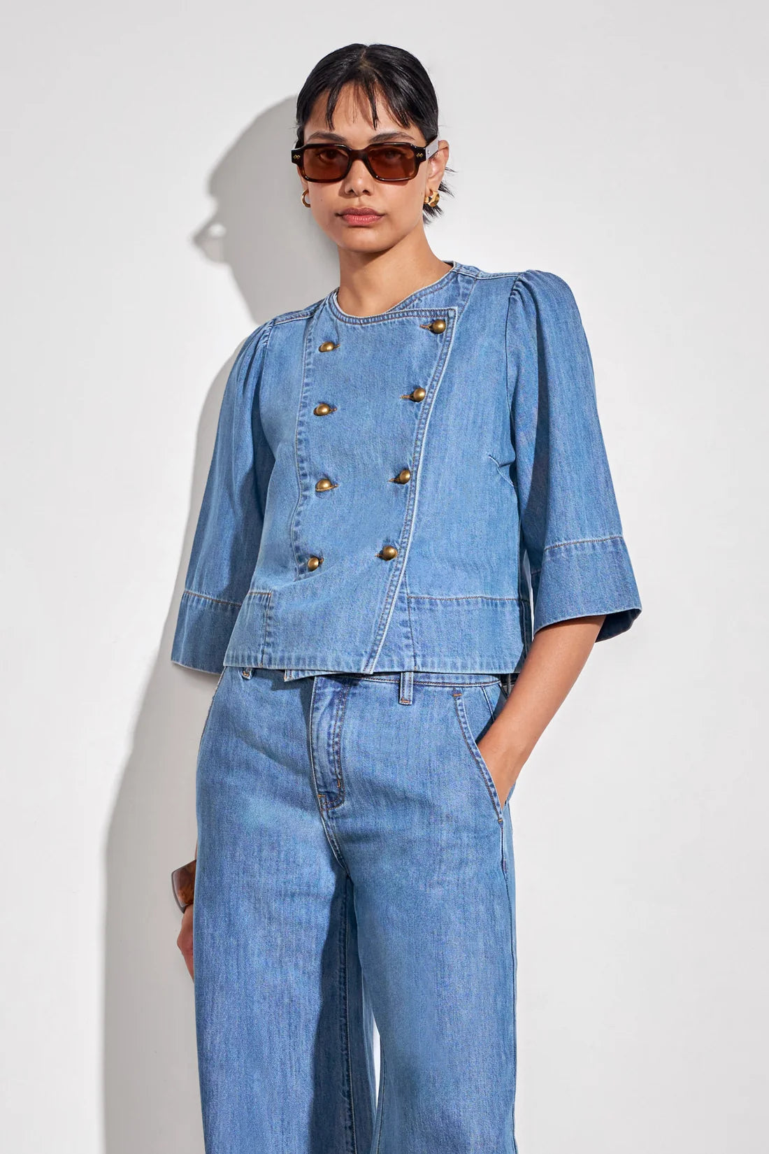 Plunge Jacket - Light Washed Denim