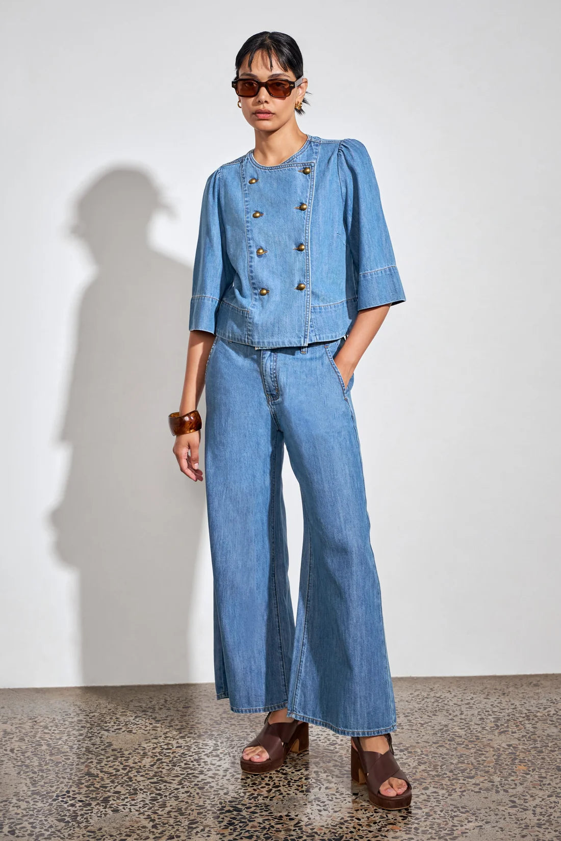 Plunge Jacket - Light Washed Denim