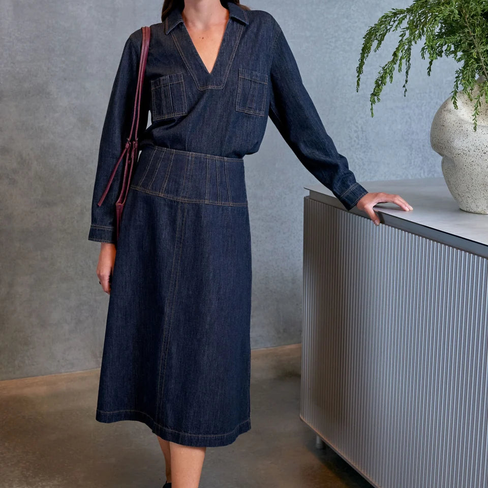 Valor Skirt - Mid Blue Denim