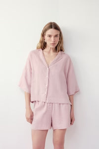 Lounge Linen Shirt - Blush