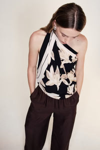 Fleur Cupro Scarf Top