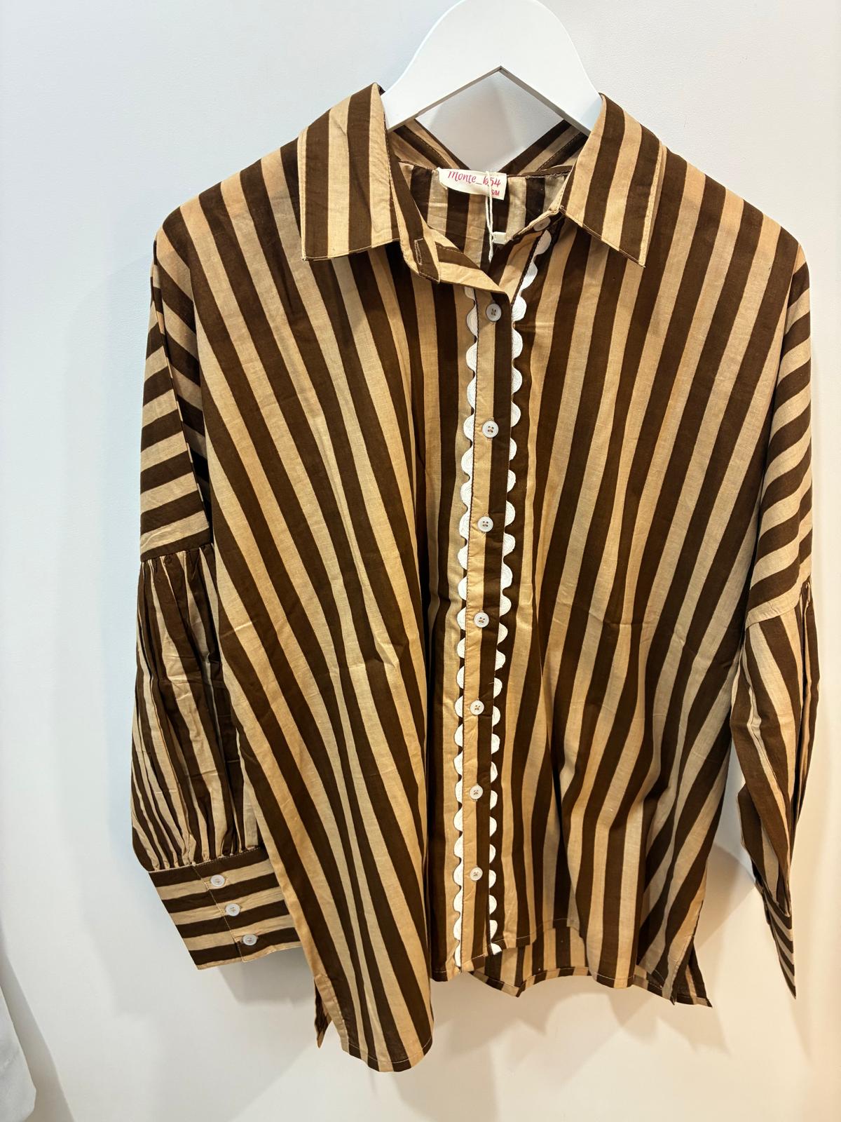 Tan & Chocolate Stripe Shirt