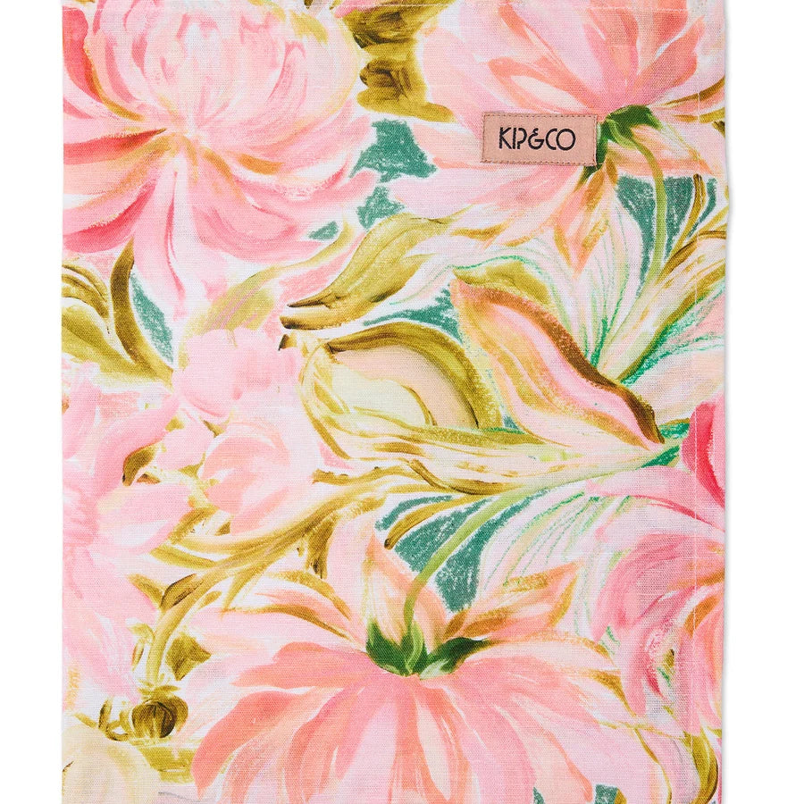 Warm Floral Breeze Tea Towel