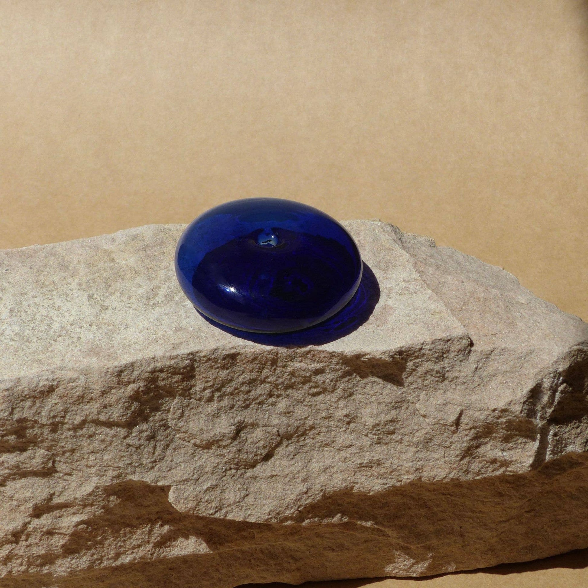 Glass Vessel Incense Holder - COBALT
