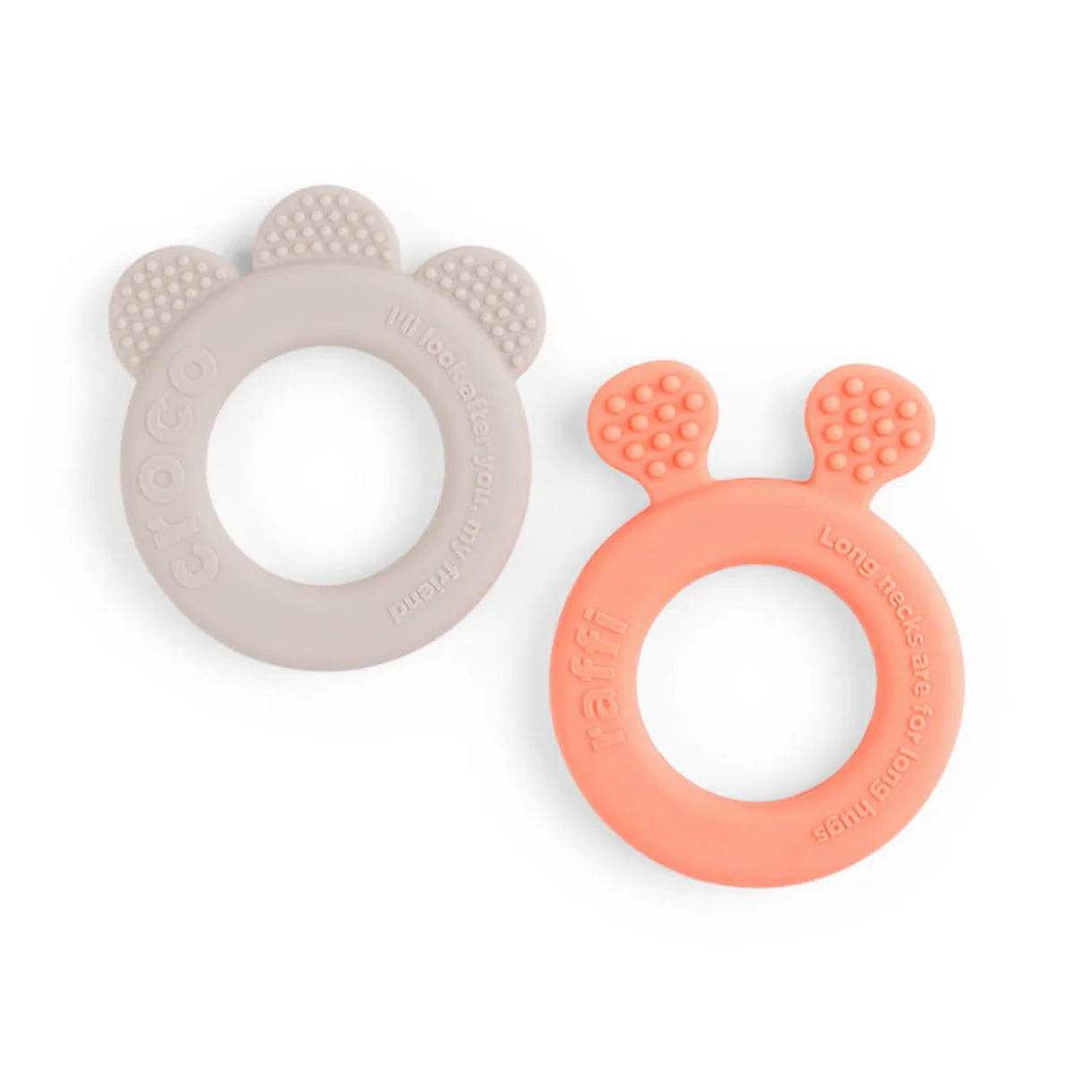 Teether Deer 2pk - Coral & Sand