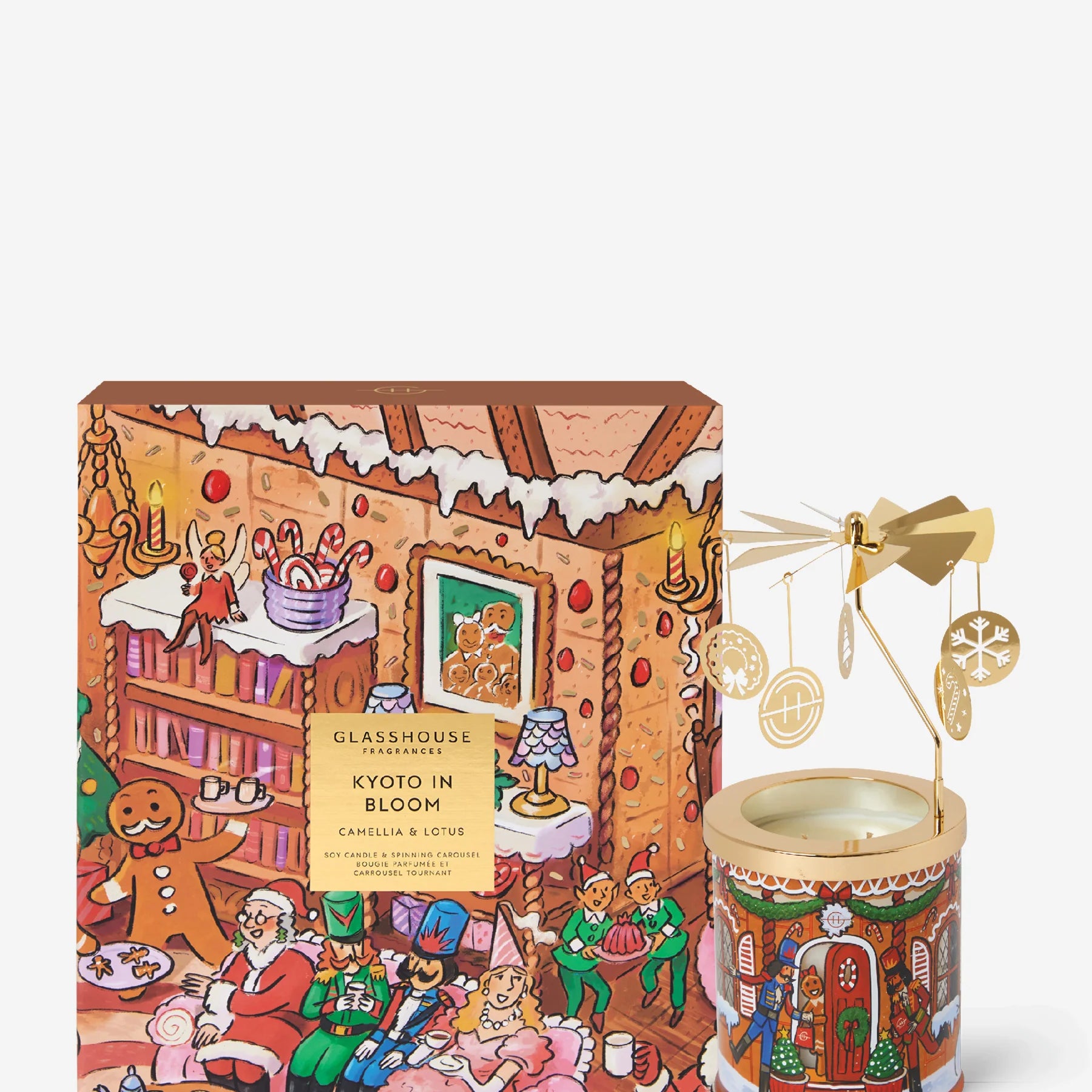 Glasshouse - 380gm Candle with Spinning Carousel - Kyoto In Bloom
