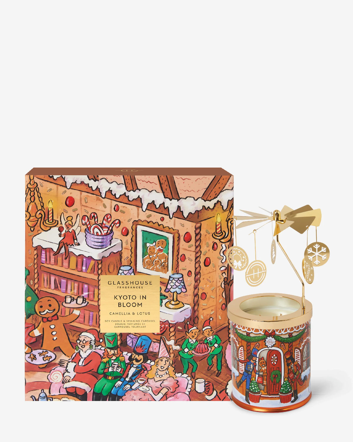 Glasshouse - 380gm Candle with Spinning Carousel - Kyoto In Bloom