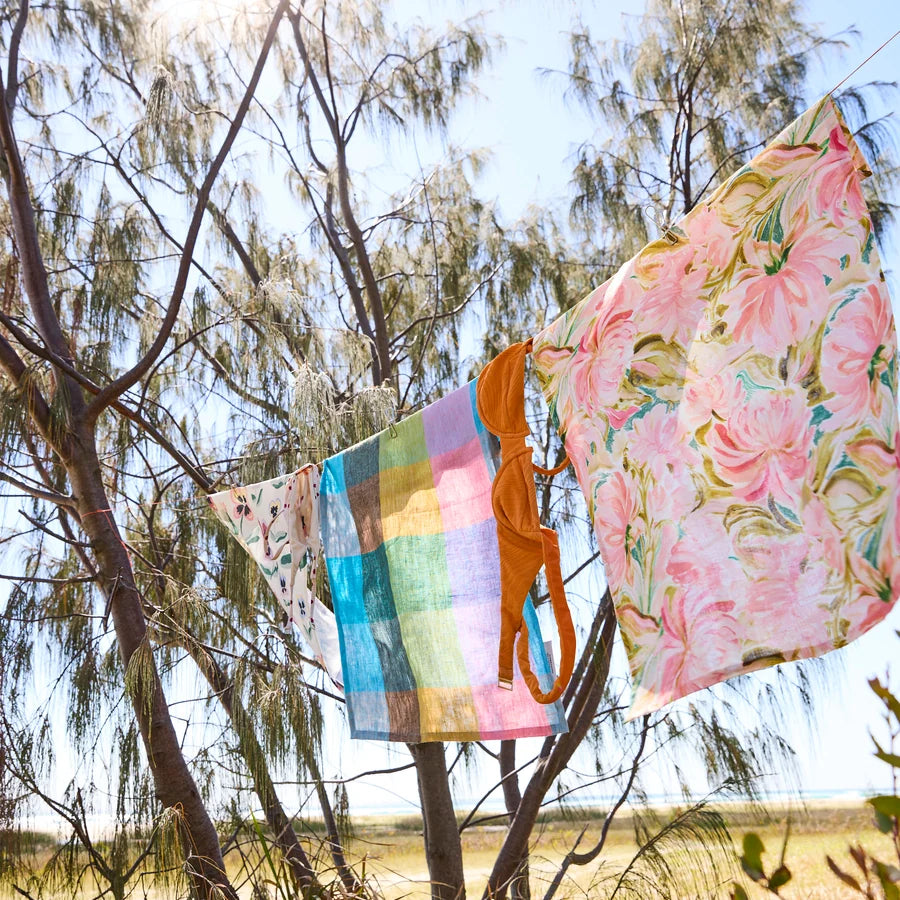 Warm Floral Breeze Tea Towel