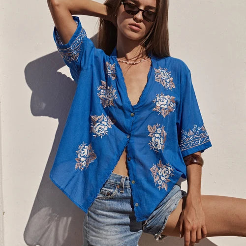 Rosalie Blouse - Blue