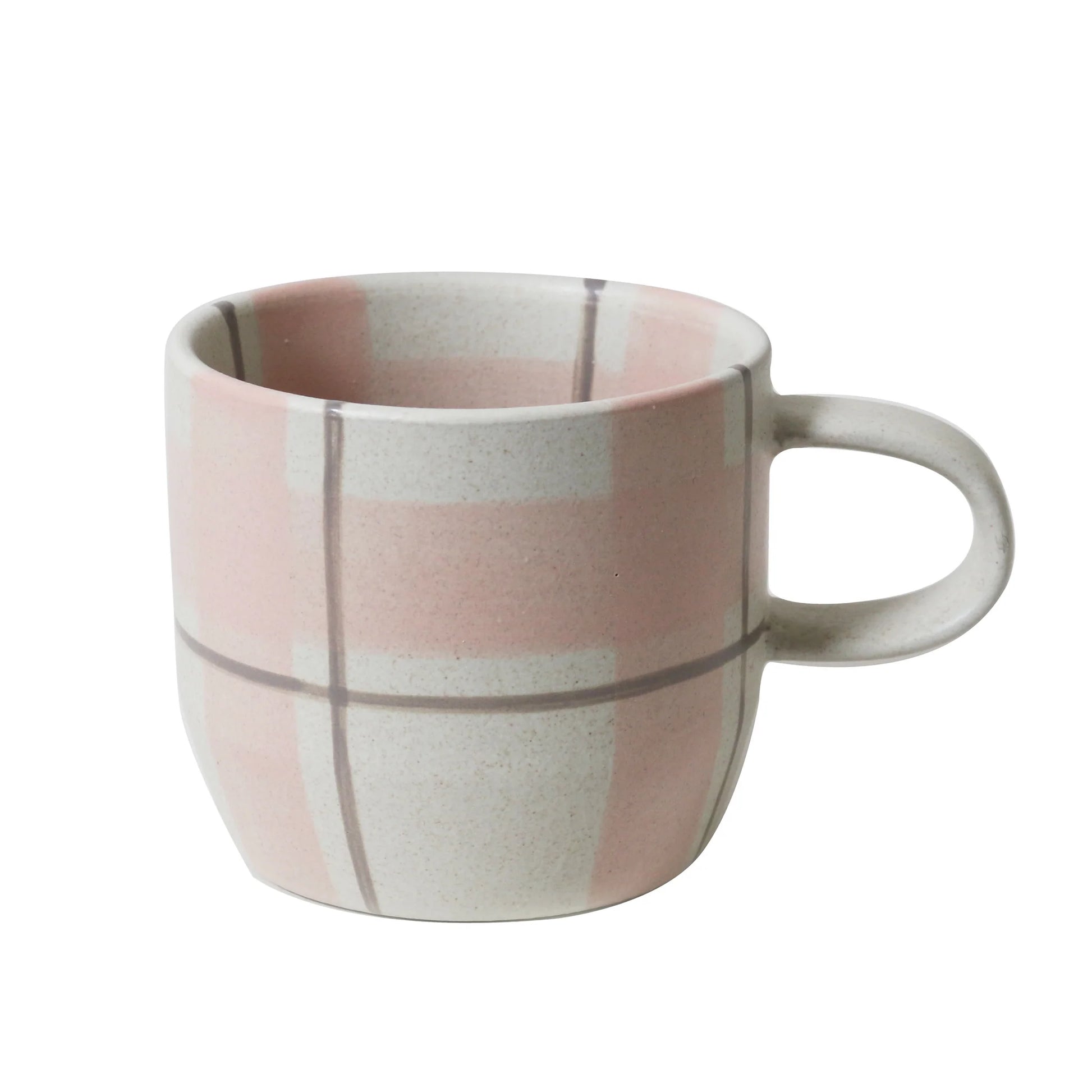 Blush & Grey Check Mug - Cat's Pyjamas