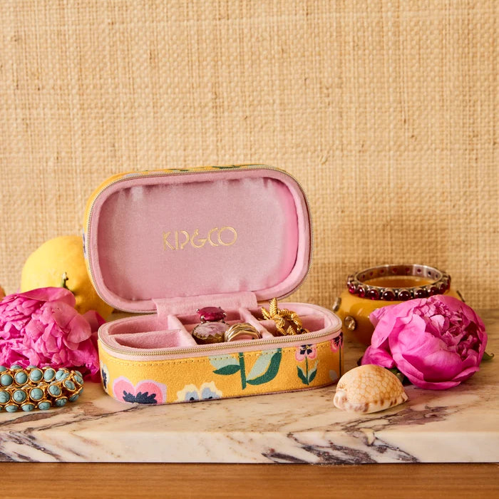 Pretty Pansy Travel Velvet Jewellery Box