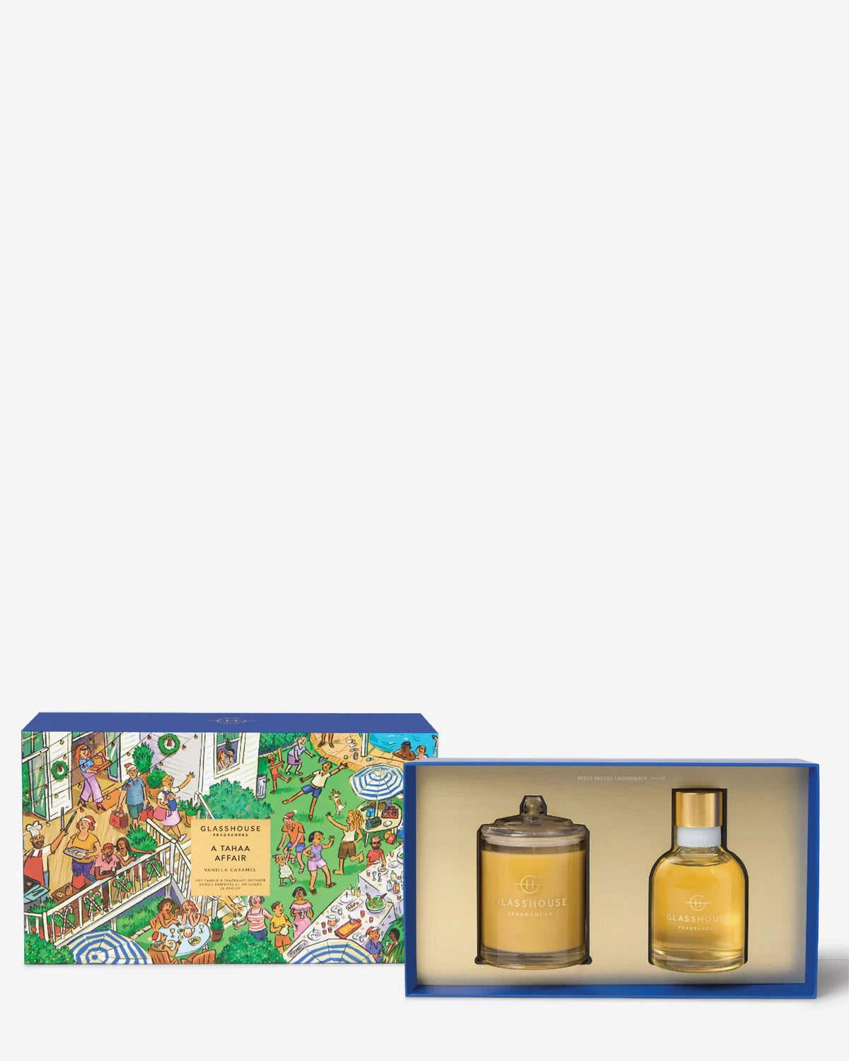 Glasshouse - 200gm Candle & 150ml Interior Fragrance Gift Set - A Tahaa Affair