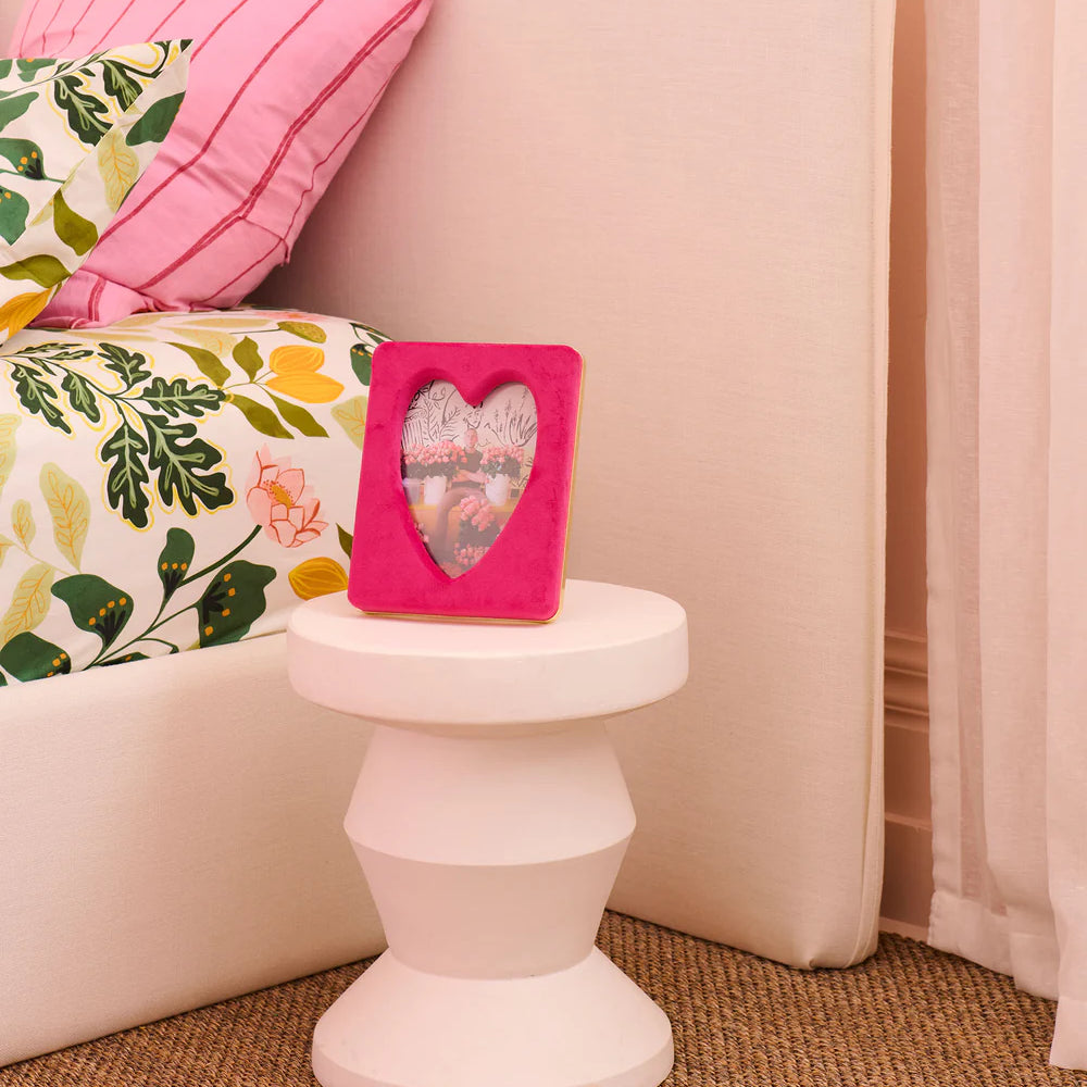 Desert Pink Heart Velvet Photo Frame 6" x 8"