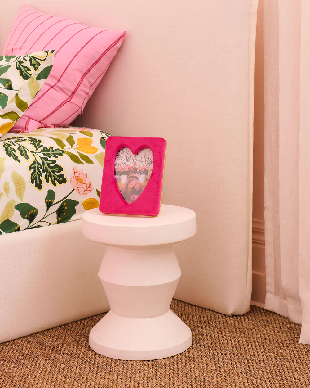 Desert Pink Heart Velvet Photo Frame 6" x 8"